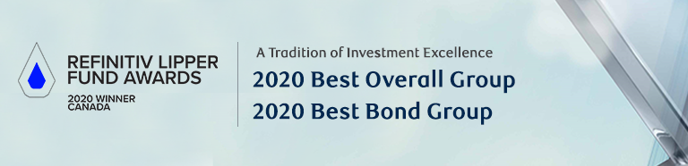 Lipper Fund Awards From Refinitive 2020 Winner Canada for 2020 Best Overall Group and 2020 Winner Canada for 2020 Best Bond Group